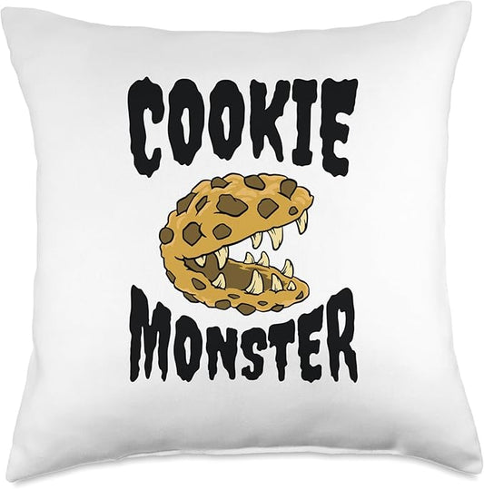 Funny Cookie Monster Creature Humour Throw Pillow
