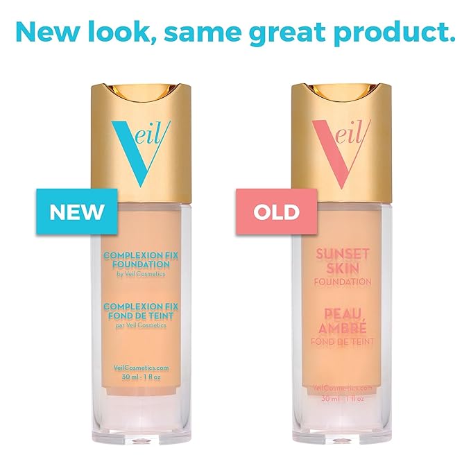 Veil Cosmetics Complexion Fix Liquid Foundation – Buildable Deep Gold) 5G