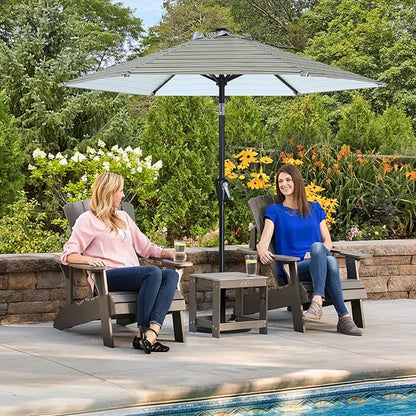 ABCCANOPY 7.5FT Outdoor Patio Umbrella, UV Protection Table Umbrella w/Crank for Easy Set Up, Suitable for Garden, Lawn, Deck & Backyard (Khaki Gray Stripe)