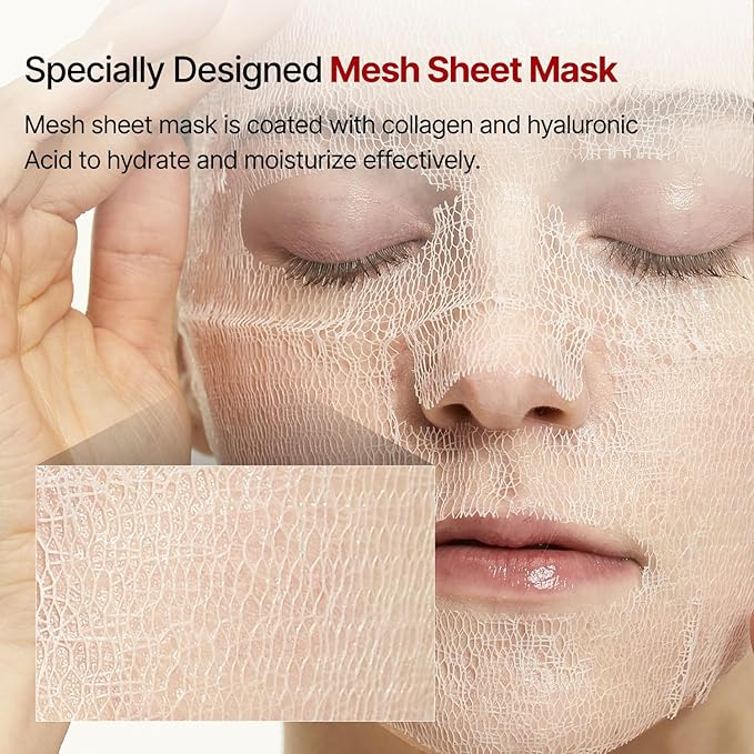 MEDITHERAPY Wrinkle-fit Face Mask & Wrinkle-fit Neck Mask + Facial Roller - Neck Wrinkle Patches, Neck Firming and Tightening Korean Deep Collagen Mask - Mesh Sheet Mask for Lifting Sagging Skin