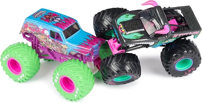 Monster Jam, Official Nitro Neon, Son-uva Digger Vs. El Toro Loco, 1:64 Scale Die-Cast Monster Trucks, Kids Toys for Boys Ages 3 and up