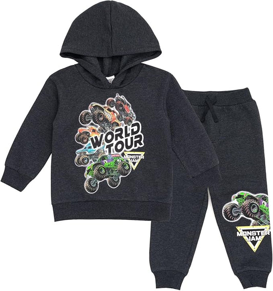 Monster Jam Grave Digger Monster Mutt Megalodon Fleece Pullover Hoodie & Pants Toddler to Big Kid