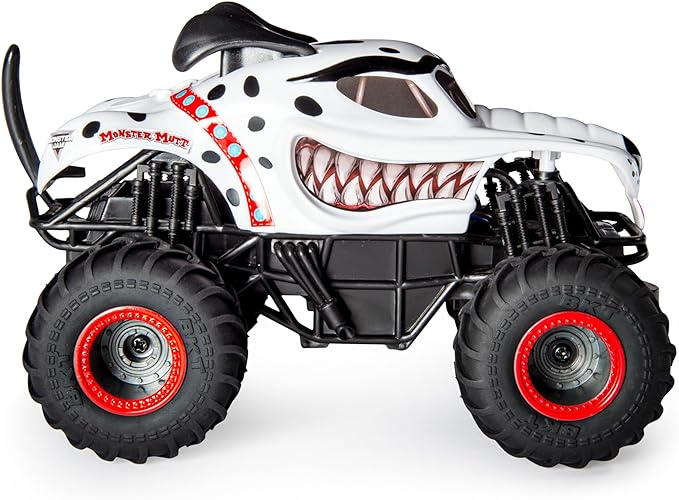 Monster Jam, Official Monster Mutt Dalmatian Remote Control Monster Truck for Boys and Girls, 1:24 Scale, 2.4 GHz, Kids Toys for Ages 4-6+