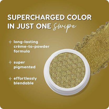 ColourPop Super Shock Shadow - High-Pigment, Crème-Powder Eye Makeup - Single Glitter Eyeshadow with Minimal Fallout and Unique Bouncy Texture - Metallic Green Eyeshadow - Moonwalk (0.07 oz)