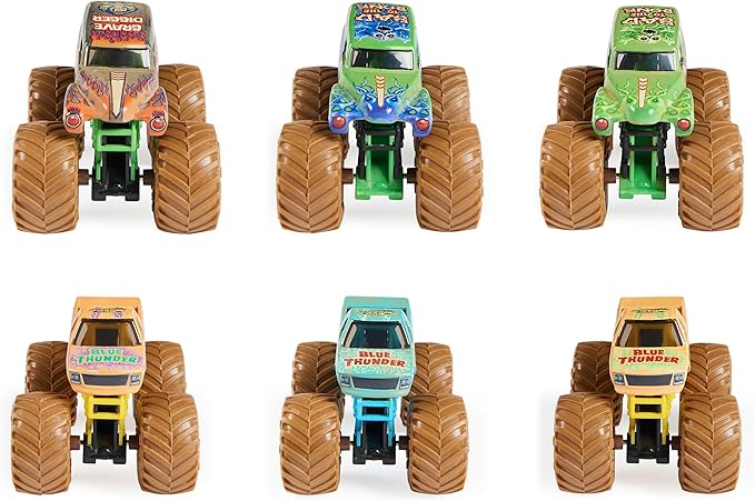 Monster Jam, Mystery Mudders 2-Pack Monster Trucks, Official 1:64 Die-Cast Vehicles, Wash to Reveal (Styles Will Vary), Kids Toys for Boys 3 and Up