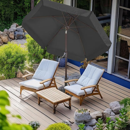 ABCCANOPY Patio Umbrella 7.5ft, Outdoor Table Umbrella with Push Button Tilt and Crank, 8 Ribs Umbrella for Patio Pool Garden Deck (Dark Gray)