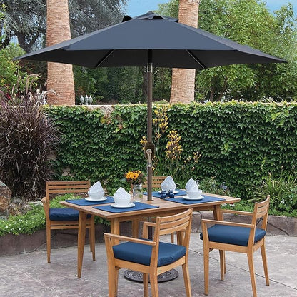 Blissun 7.5 ft Patio Umbrella, Yard Umbrella, Outdoor Market Umbrella with Push Button Tilt Crank (Black)