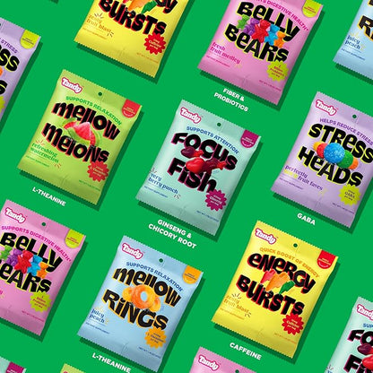 Tandy Mellow Melons L-Theanine Gummies I Relaxation Gummies with Refreshing Watermelon Flavor I Calming Gummies for Adults I Gluten-Free Fast-Acting Dietary Supplement Gummy I 6-Pack
