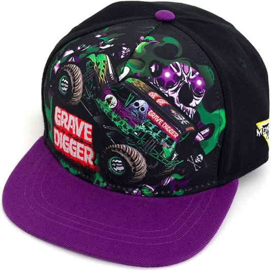 Monster Jam Grave Digger Earth Shaker Maximum Destruction El Toro Loco Megalodon Adjustable Flat Brim Snapback Cap One Size