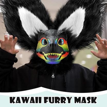 13 Pcs DIY Dino Mask Kit Hard Plastic Dinosaur Mask Furry Therian Dino Costume Kit Animal Dinosaur Party Costume