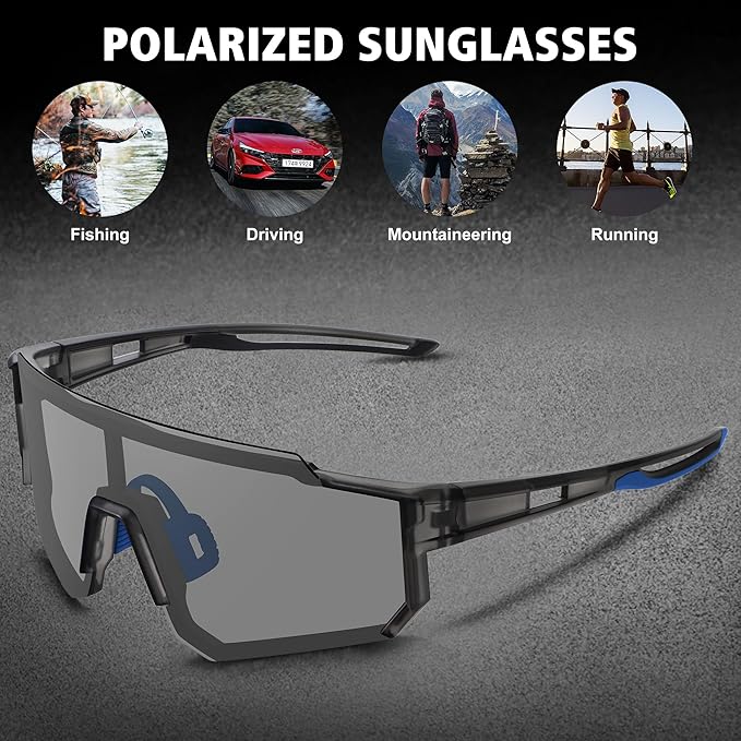 STORYCOAST Polarized Sports Sunglasses for Men Women,Driving Fishing Cycling Mountain Bike Sunglasses UV400 Protection