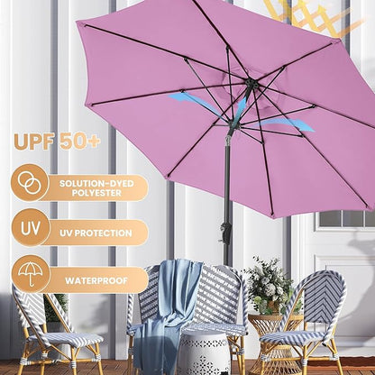 Ayge 9FT Large Outdoor Patio Umbrella Market Table Umbrella-UV Resistant, Easy Push Button Tilt and Crank, 8 Sturdy Fiberglass Ribs Heavy-Duty Pool Umbrella for Deck, Backyard,Garden