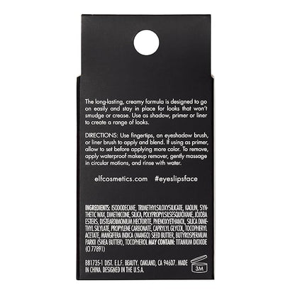 e.l.f. No Budge Cream Eyeshadow, 3-in-1 Eyeshadow, Primer & Liner With Crease-Resistant Color & Stay-Put Power, Vegan & Cruelty-Free, Wispy Cloud
