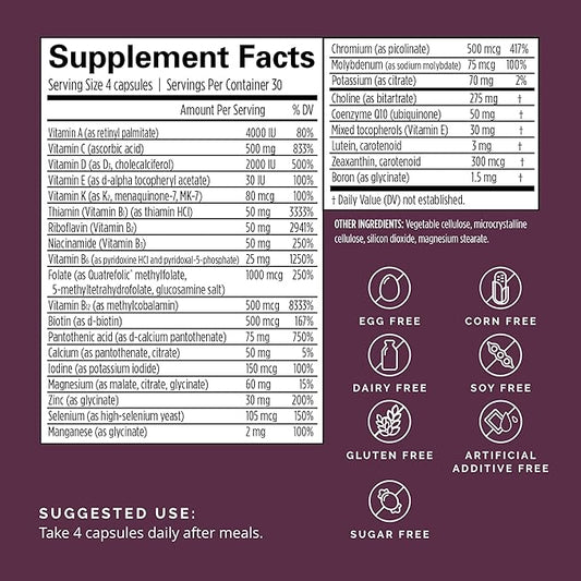 Dr Amen BrainMD Smart Prenatal - 120 Capsules - Multivitamin for Mom & Baby, Promotes Healthy Pregnancy & Growth & Development In Babies - Gluten-Free - 30 Servings