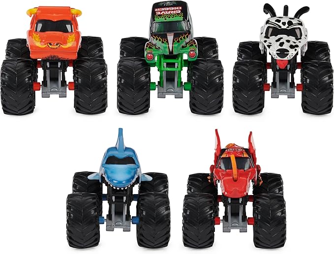 Monster Jam, Official Pit Party 5-Pack of 1:64 Scale Monster Trucks, Kids Toys for Boys and Girls Ages 3 and Up