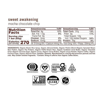 GoMacro MacroBar Organic Vegan Protein Bars - Mocha Chocolate Chip (2.3 Ounce Bars, 12 Count)