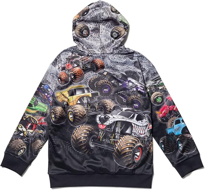 Monster Jam Fleece Pullover Hoodie Toddler to Big Kid Grave Digger El Toro Loco Megalodon Sparkle Smash