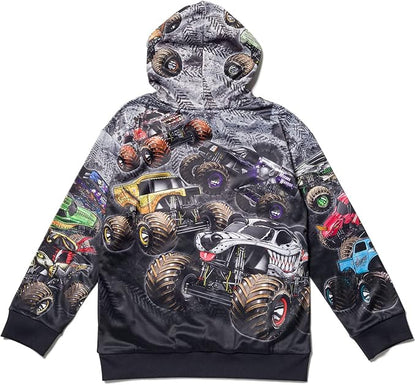 Monster Jam Fleece Pullover Hoodie Toddler to Big Kid Grave Digger El Toro Loco Megalodon Sparkle Smash