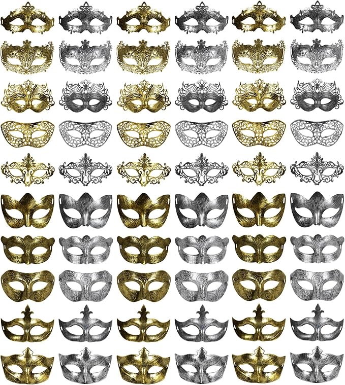 yeload Masquerade Masks 100 Bulk Vintage Masks of Masquerade Party, Venetian, Mardi Gras, Halloween, Masks for Women, Men