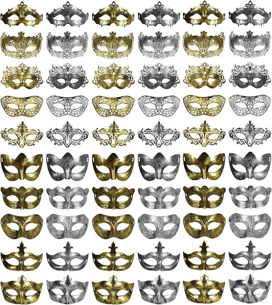 yeload Masquerade Masks 100 Bulk Vintage Masks of Masquerade Party, Venetian, Mardi Gras, Halloween, Masks for Women, Men