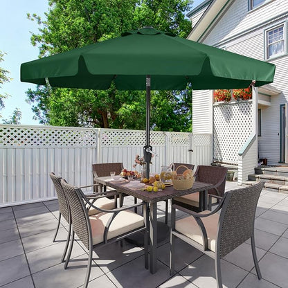 MASTERCANOPY Valance Patio Umbrella for Outdoor Table Market -8 Ribs (10ft, Forest Green)