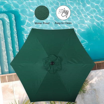 Simple Deluxe 9' Patio Umbrella Outdoor Table Market Yard Umbrella with Push Button Tilt/Crank