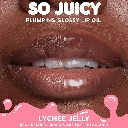 ColourPop So Juicy Plumping Glossy Lip Oil - Hydrating & Plumping Lip Oil with a Sheer Wash of Non-Sticky Color - Infused with Peptides, Ceramides & Ginger - Baby Panda (0.29)