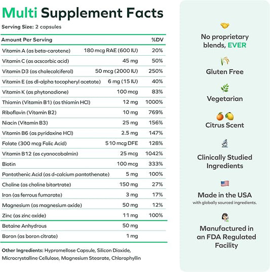 Cheers Multi | Multivitamin for Drinkers | Replenish Lost Vitamins from Drinking & Support Overall Health | 90 Doses | Choline, Betaine, Niacin, B-Vitamins | Daily Multivitamin Supplement