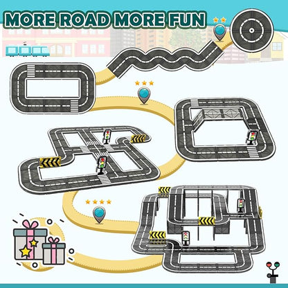 Magnetic Tiles Road Expansion Pack, STEM Magnet Building Blocks for Toddler Kids Toys, Montessori Educational Toys for 3+ Year Old Boys & Girls, Creative Toy Gifts for Kids