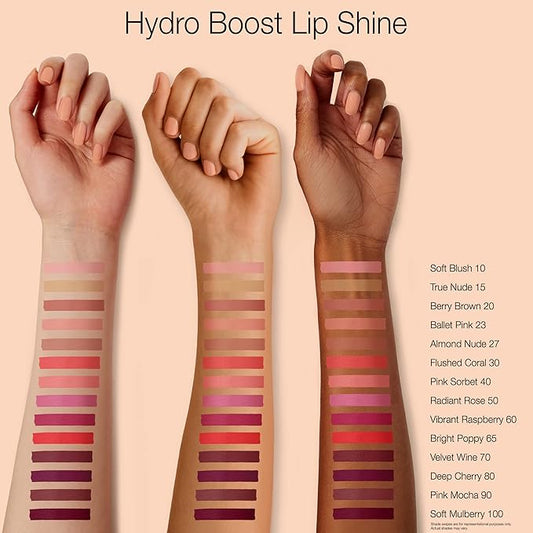 Neutrogena Hydro Boost Moisturizing Lip Gloss, Hydrating Non-Stick and Non-Drying Luminous Tinted Lip Shine with Hyaluronic Acid to Soften and Condition Lips, 100 Soft Mulberry, 0.10 oz