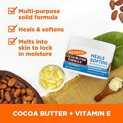 Palmer's Cocoa Butter Formula Daily Skin Therapy Solid Lotion with Vitamin E, Body Moisturizer for Extremely Dry Skin, Softens and Soothes, 7.25 Ounces, (Pack of 1)