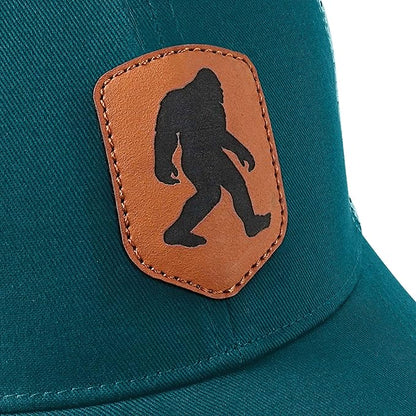 Mesh Bigfoot Hat Leather Cap for Men- Great Snapback Closure Sasquatch Hat for Hunting & Hiking