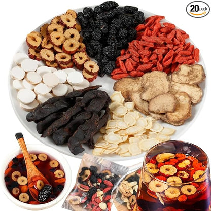 Kidney Tea Formula Six Treasure Tea, Ginseng Five Treasures, Natural Chinese Herbal Organic Kidney Cleanse Traditional Healthy Cleansing for Men & Women (30 Bags)