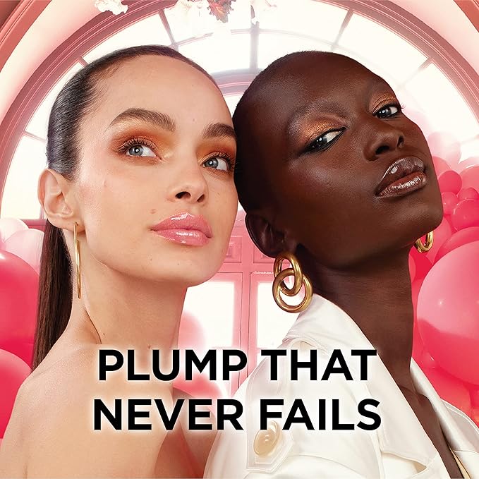 L'Oreal Paris Infallible Pro Gloss Plump Lip Gloss with Hyaluronic Acid, Long Lasting Plumping Shine, Lips Look Instantly Fuller and More Plump, Moonlit Rose, 0.21 fl. oz.