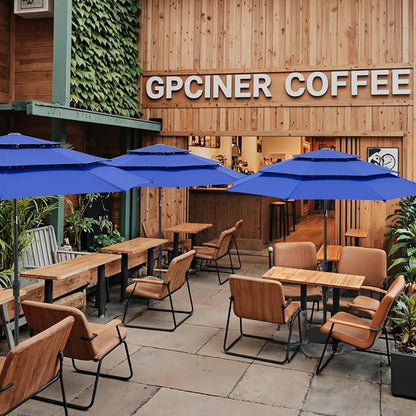 Patio Umbrellas, Pool Umbrella, Outdoor Umbrella with Push Button Tilt/Crank, Deck Umbrellas, Market Umbrela Table for Backyard, Deck, Garden, Pool