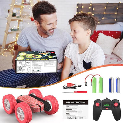 Remote Control Car, RC Cars Toys, 2.4GHz 4WD Fast RC Car Kids Toys Double Sided 360° Rotating Monster Truck Toys for Girls RC Truck Toy Cars for Boys