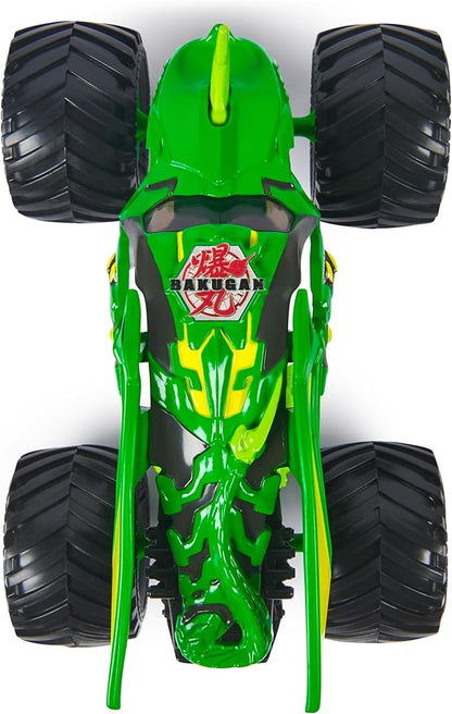 Monster Jam, Bakugan Dragonoid Monster Truck - Green, 1:24 Scale Die-Cast Vehicle-Chrome Rims and BKT Tread Tire for Playsets, Collectible for Fans & Birthday Parties, Kids Ages 3+