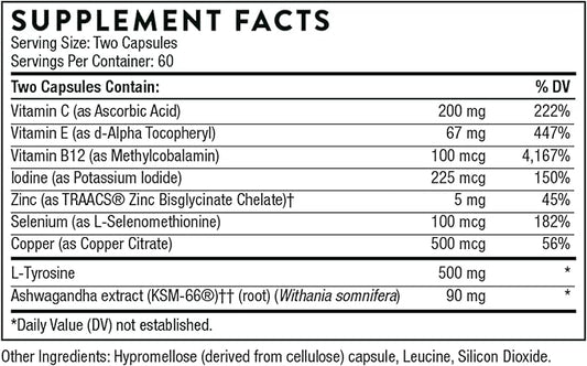THORNE Thyrocsin - Thyroid Cofactors for Thyroid Function Support - 120 Capsules