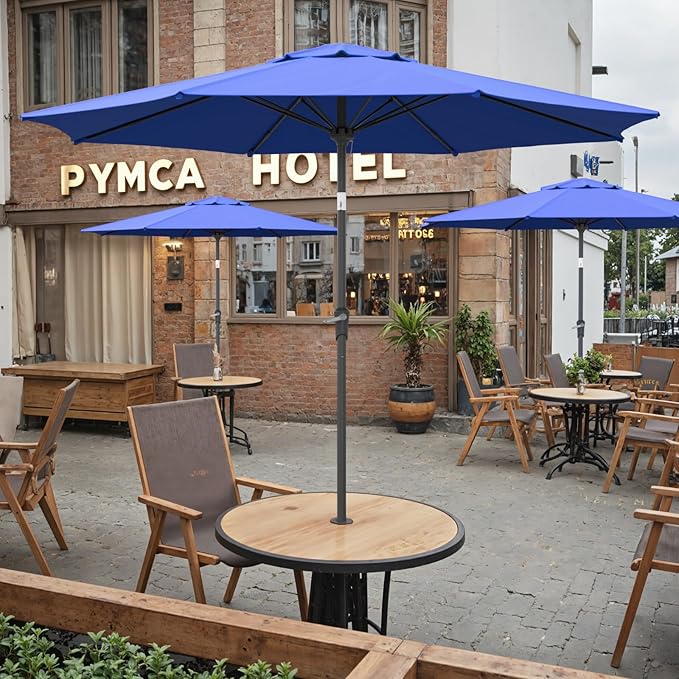 Patio Umbrellas, Pool Umbrella, Outdoor Umbrella with Push Button Tilt/Crank, Deck Umbrellas, Market Umbrela Table for Backyard, Deck, Garden, Pool