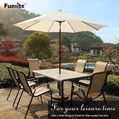 7.5Ft/9Ft Patio Umbrella, UV Protect Pool Umbrella with Heavy Duty Pole,Outdoor Umbrella with Push Botton Tilt & Crank