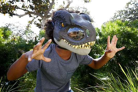 Mattel Jurassic World Dominion Chomp N Roar Dinoaur Mask, Tyrannosaurus Rex Dino Role-Play Toy & Costume Accessory with Jaw Motion & Roar Sounds