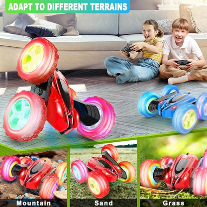 Remote Control Car, RC Cars Toys, 2.4GHz 4WD Fast RC Car Kids Toys Double Sided 360° Rotating Monster Truck Toys for Girls RC Truck Toy Cars for Boys