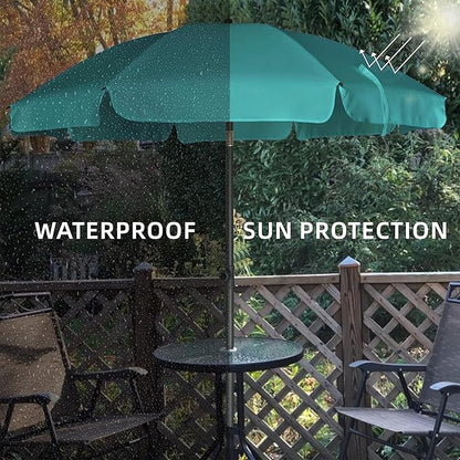 AMMSUN Patio Umbrella, 6.5 ft Outdoor Table Umbrella with Tilt Steel Pole, UPF50+ Protection, Great for Outdoor Garden Backyard, Turquoise