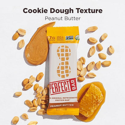 Perfect Bar Original Refrigerated Protein Bar, Peanut Butter, 2.5 Ounce Bar, 8 Count (Pack of 3)