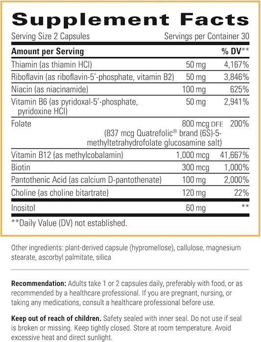 Integrative Therapeutics Active B-Complex - Energy Metabolism Support* - B-Complex Vitamin Supplement with 8 B-Vitamins, Vitamin B12, Folate, Choline - 60 Capsules
