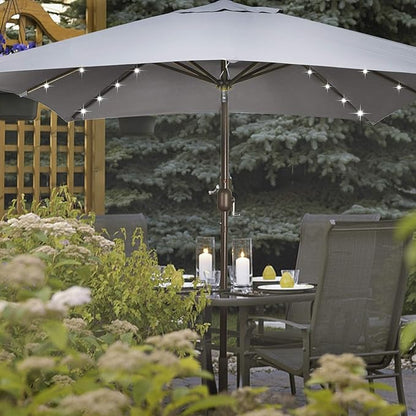 Blissun Rectangular Patio Umbrella, Table Market Umbrella with Tilt and Crank, Outdoor Umbrella for Garden, Deck, Backyard, Pool and Beach