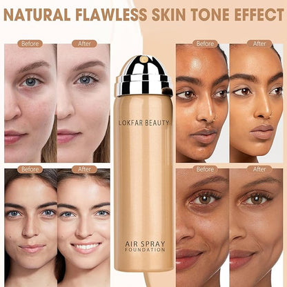 AirBrush Foundation Spray, Silky Mist Foundation Spray Makeup #01 Porcelain