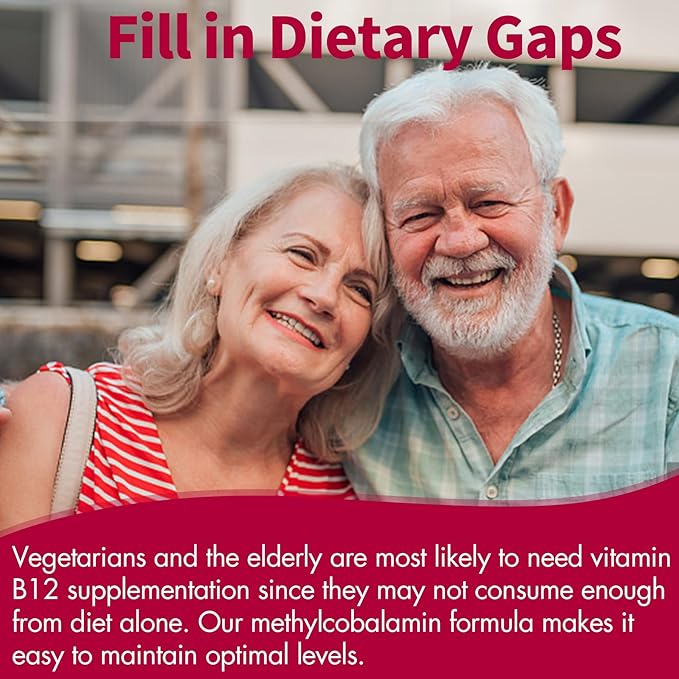 Vitamin B12, Methylcobalamin 10000 mcg, Bioactive B12 Vitamins, Vegan Methyl B12 For Energy Metabolism & Cells, Boost Immune System, Natural Strawberry Flavor, Zero Sugar, 90 Fast Dissolve Tablets