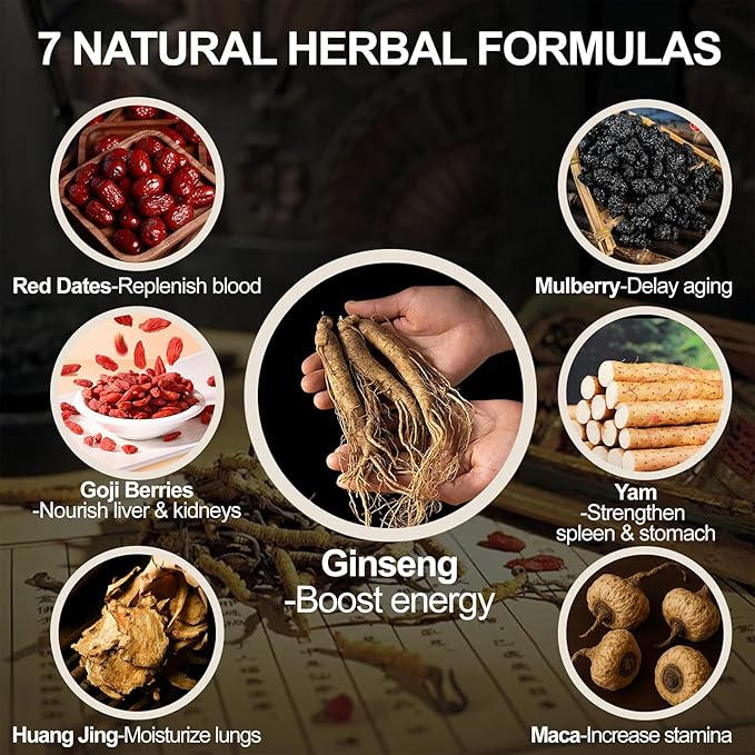 Kidney Tea Formula Six Treasure Tea, Ginseng Five Treasures, Natural Chinese Herbal Organic Kidney Cleanse Traditional Healthy Cleansing for Men & Women (30 Bags)