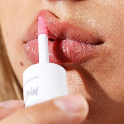 MÈLI Organic Lip Oil with Hyaluronic Acid | Clear Non-Sticky, Natural Lip Gloss, Moisturizing, Revitalizing and Rejuvenating (Raspberry)